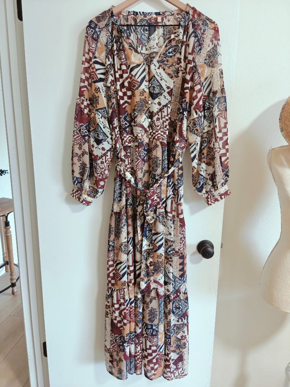 Soft Surroundings Hailey Patchwork Paisley Sheer Maxi Dress XL Boho - Picture 2 of 9